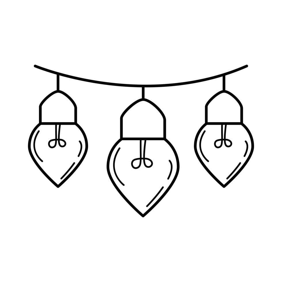 hängande lampor elektrisk glödlampa eko idé metafor isolerad ikon linje stil vektor