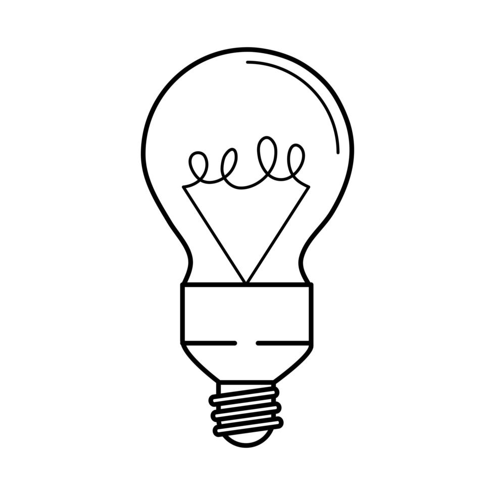 elektrisk glödlampa rund lampa eco idé metafor isolerad ikon linje stil vektor