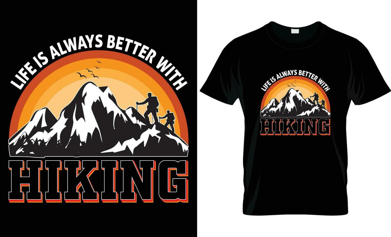 einzigartig Wandern T-Shirt Design, Vektor Design, T-Shirt erkunden Natur Abenteuer Berg Landschaft retro t Hemd Design.