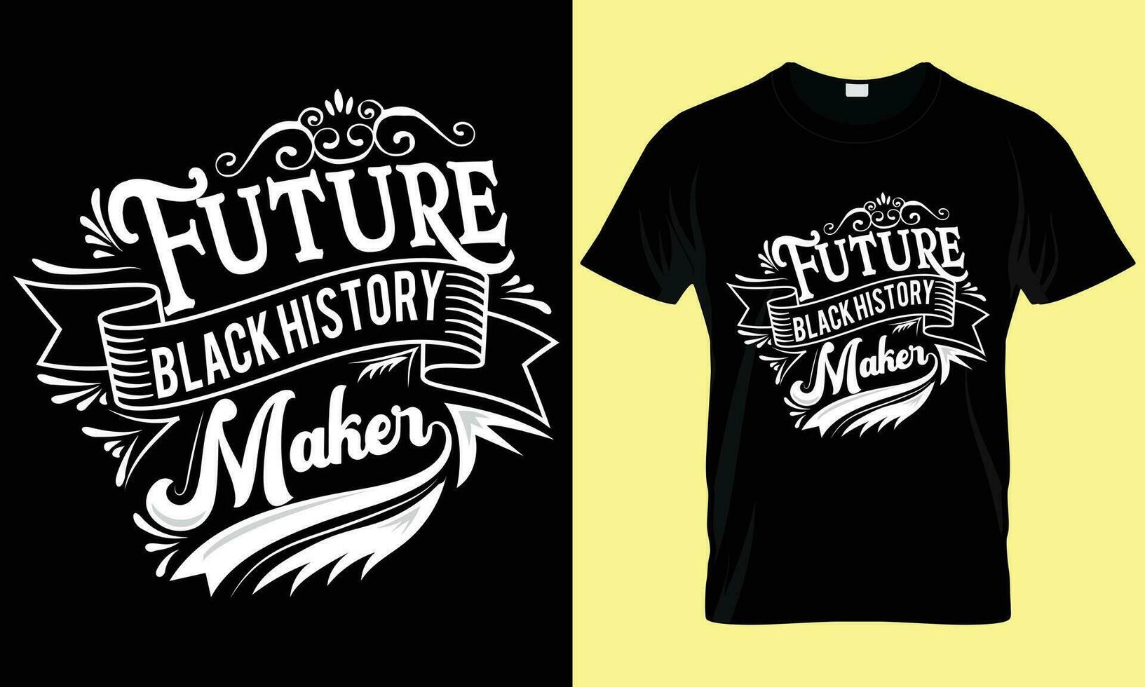 framtida svart historia tillverkare t-shirt design, typografi, bricka, beställnings, retro, mall, årgång t-shirt design. vektor