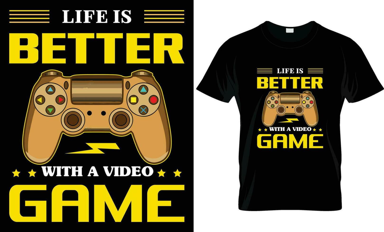 gaming t skjorta design, liv är bättre med en video spel t skjorta design, motivering, typografi t skjorta vektor