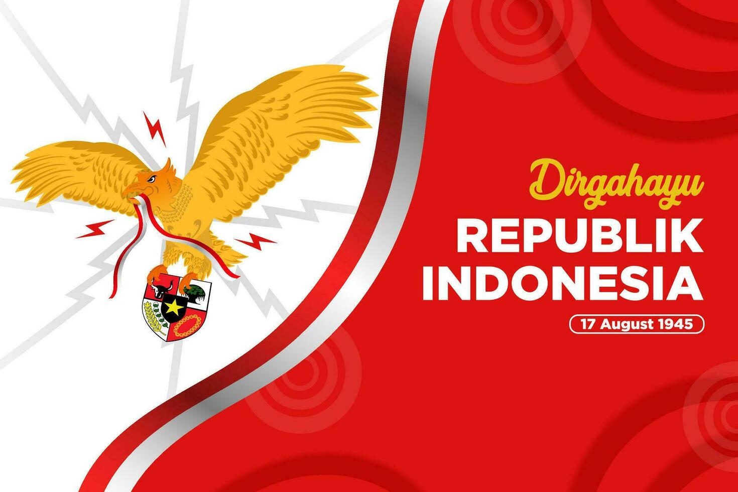 Vektor Indonesien Unabhängigkeit Tag mit Garuda pancasila Vogel Illustration, geeignet zum Banner