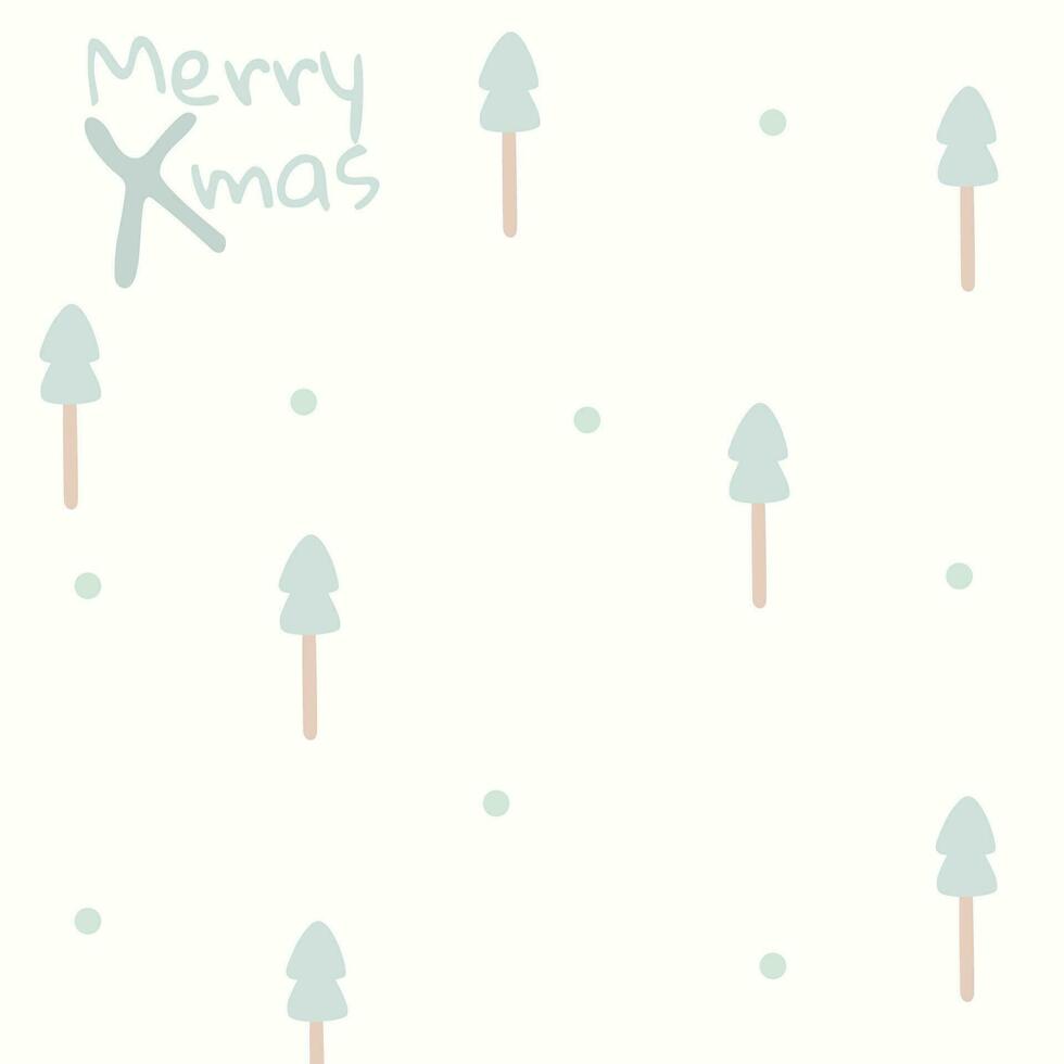 Hand gezeichnet Weihnachten Baum im skandinavisch Stil. Neu ja Postkarte. Hintergrund vektor