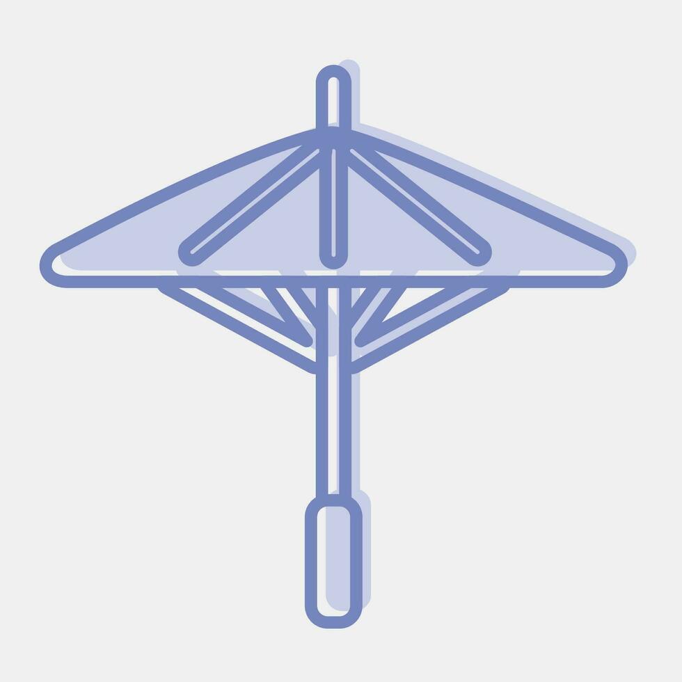 Symbol japanisch Regenschirm. Japan Elemente. Symbole im zwei Ton Stil. gut zum Drucke, Poster, Logo, Werbung, Infografiken, usw. vektor