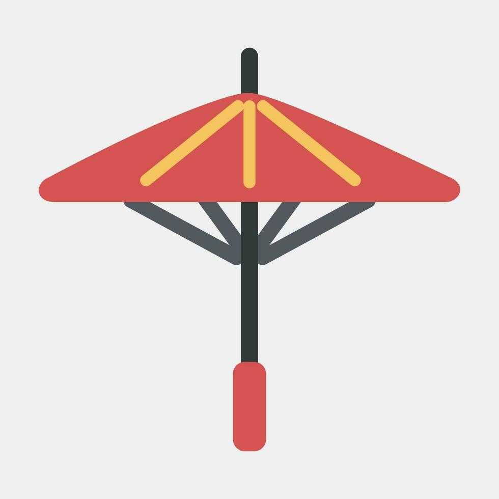 Symbol japanisch Regenschirm. Japan Elemente. Symbole im eben Stil. gut zum Drucke, Poster, Logo, Werbung, Infografiken, usw. vektor
