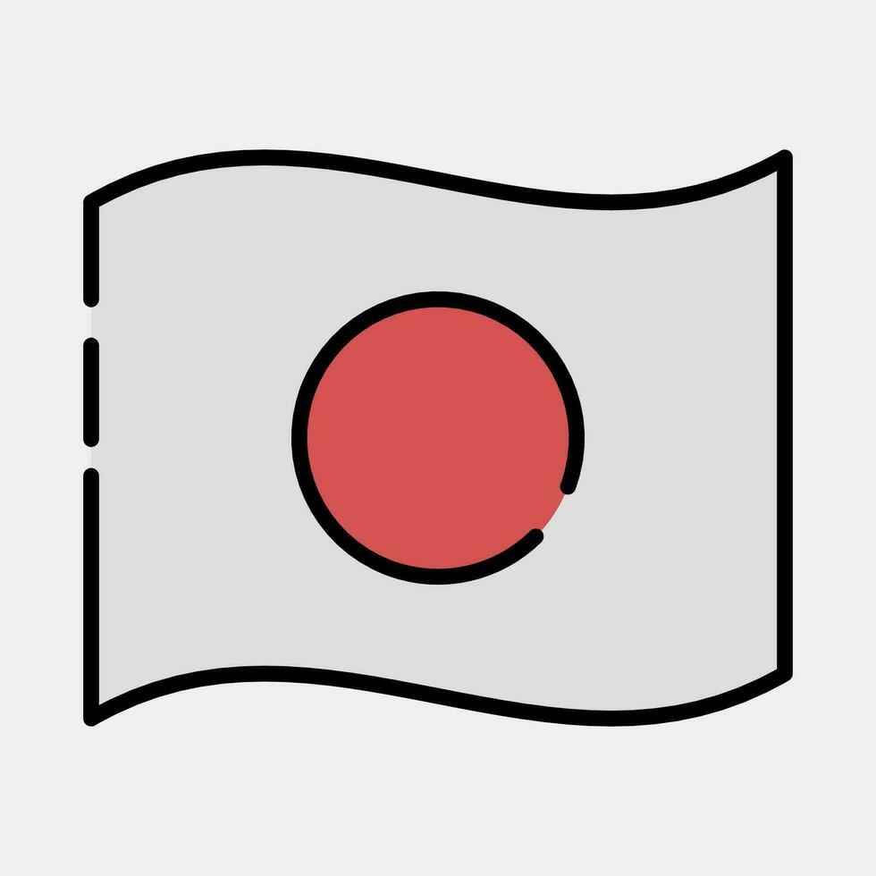 Symbol Japan Flagge. Japan Elemente. Symbole im gefüllt Linie Stil. gut zum Drucke, Poster, Logo, Werbung, Infografiken, usw. vektor