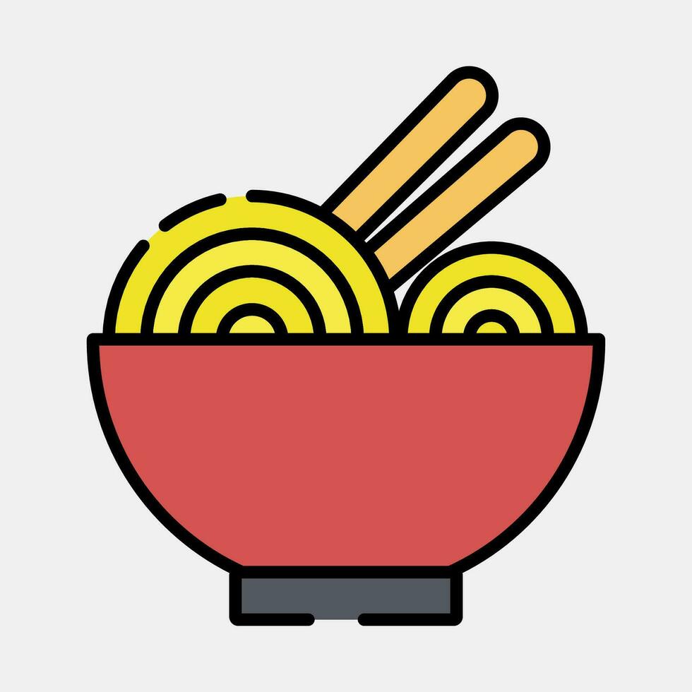 Symbol Ramen. Japan Elemente. Symbole im gefüllt Linie Stil. gut zum Drucke, Poster, Logo, Werbung, Infografiken, usw. vektor