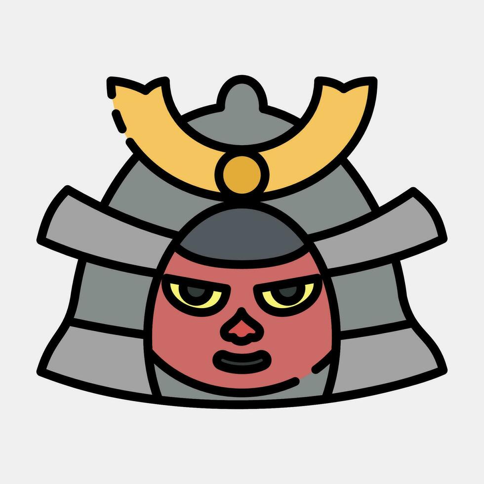 Symbol Samurai. Japan Elemente. Symbole im gefüllt Linie Stil. gut zum Drucke, Poster, Logo, Werbung, Infografiken, usw. vektor