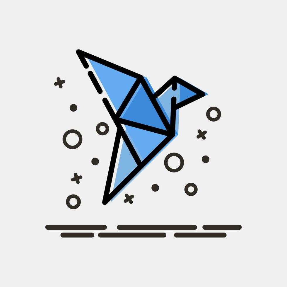 Symbol Origami Vogel. Japan Elemente. Symbole im mb Stil. gut zum Drucke, Poster, Logo, Werbung, Infografiken, usw. vektor