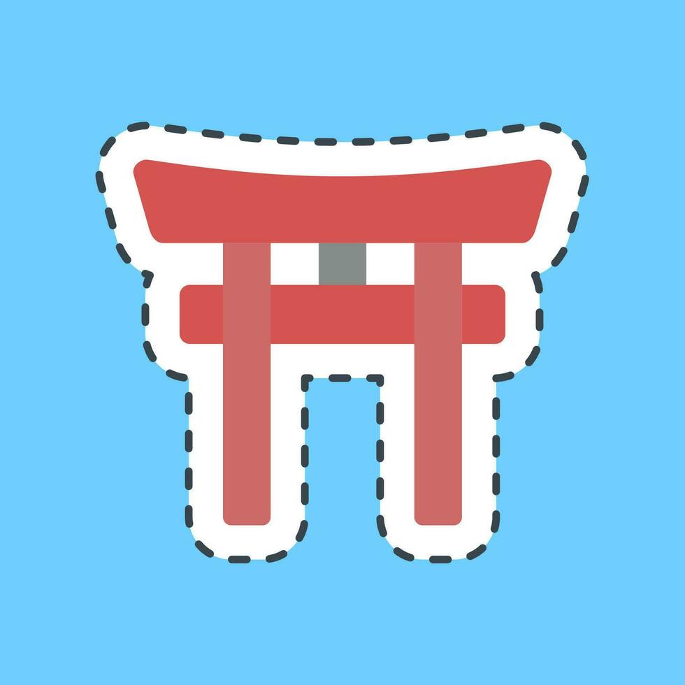 klistermärke linje skära toriien Port. japan element. Bra för grafik, affischer, logotyp, annons, infografik, etc.ogo, annons, infografik, etc. vektor