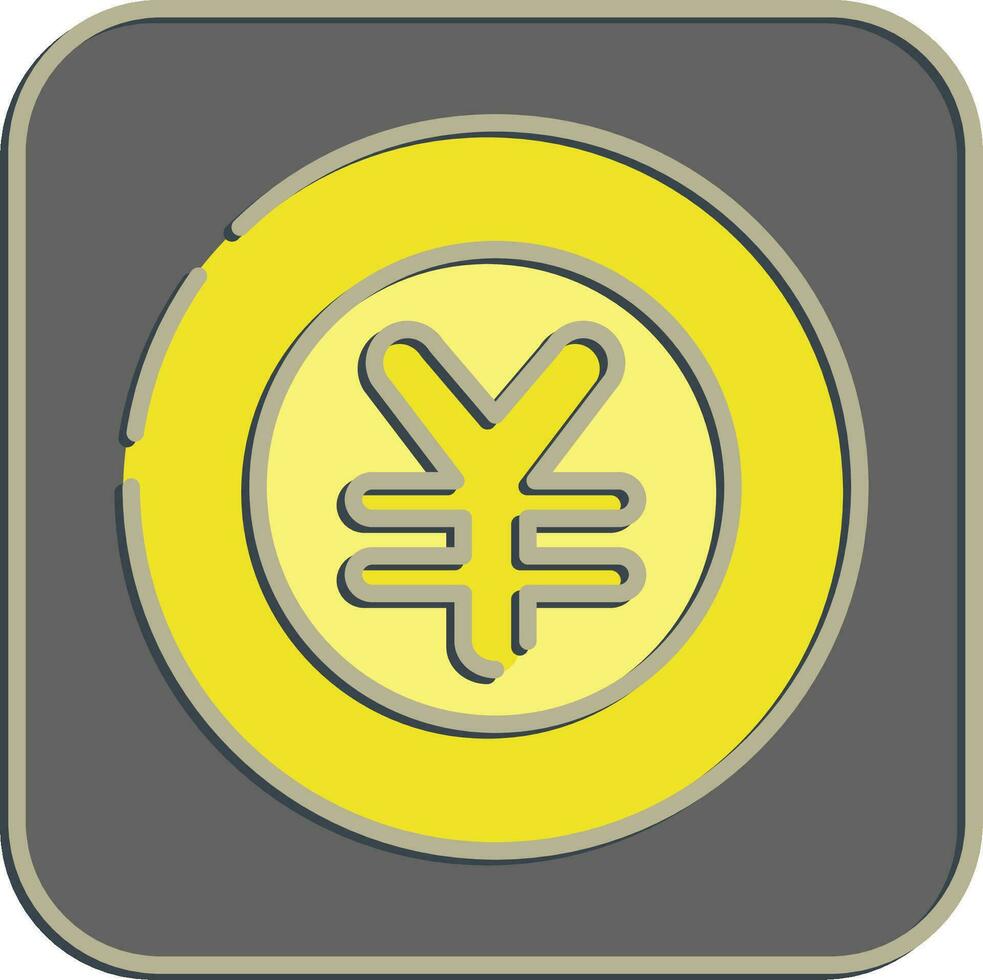 Symbol Japan Yen Währung. Japan Elemente. Symbole im geprägt Stil. gut zum Drucke, Poster, Logo, Werbung, Infografiken, usw. vektor