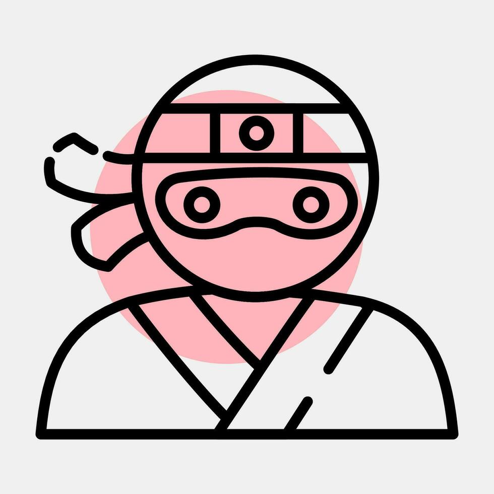 Symbol Ninja. Japan Elemente. Symbole im Farbe Stelle Stil. gut zum Drucke, Poster, Logo, Werbung, Infografiken, usw. vektor