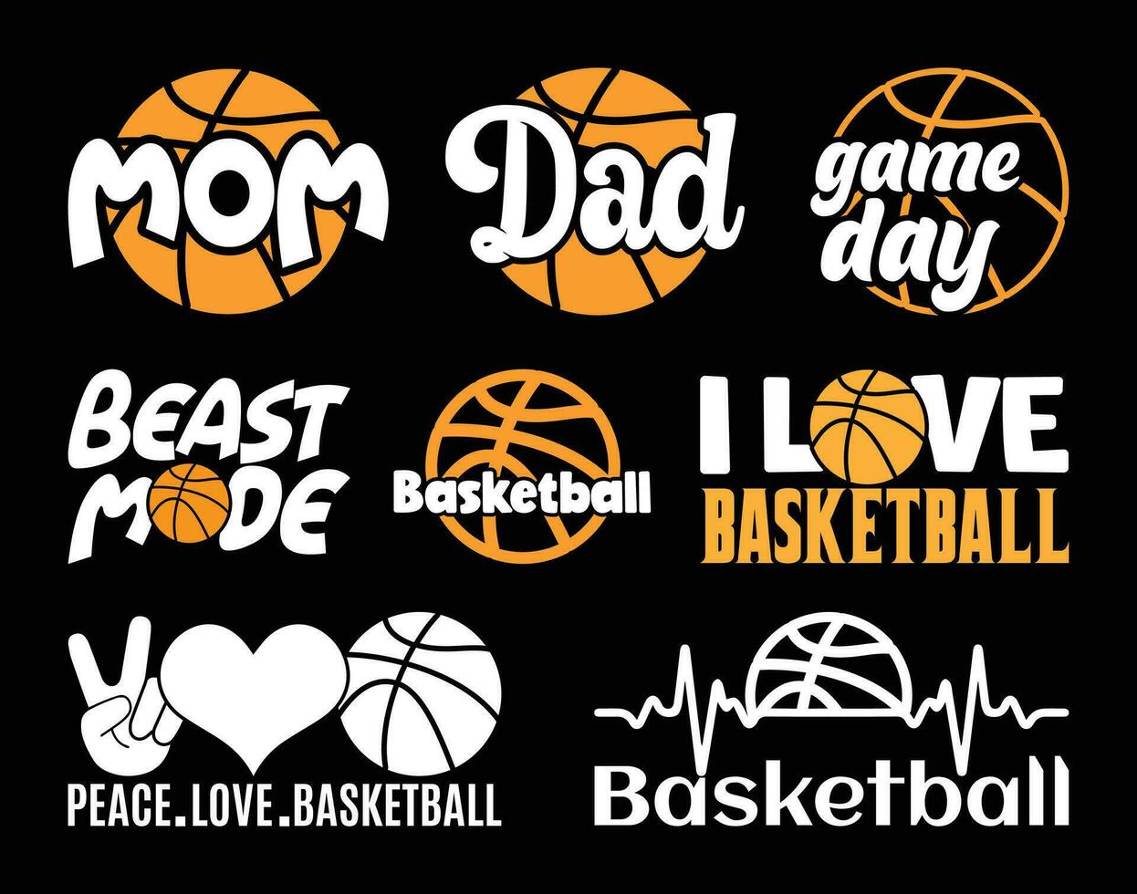Basketball t Hemd Design bündeln, Vektor Basketball t Hemd Design, Basketball Hemd Typografie t Hemd Design Sammlung