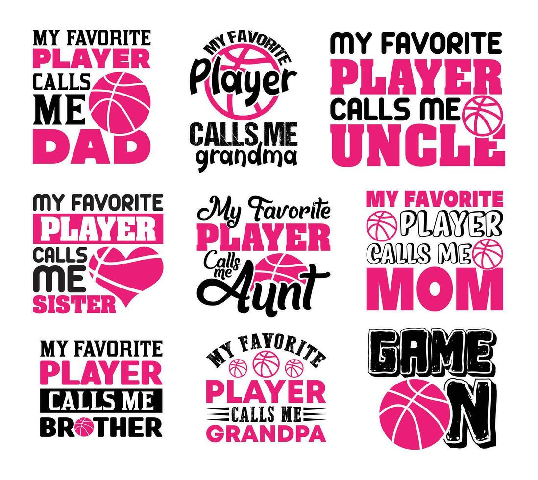 meine Liebling Basketball Spieler Anrufe mich Papa t Hemd Design bündeln, Vektor Basketball Familie t Hemd Design, Basketball Hemd Typografie t Hemd Design Sammlung