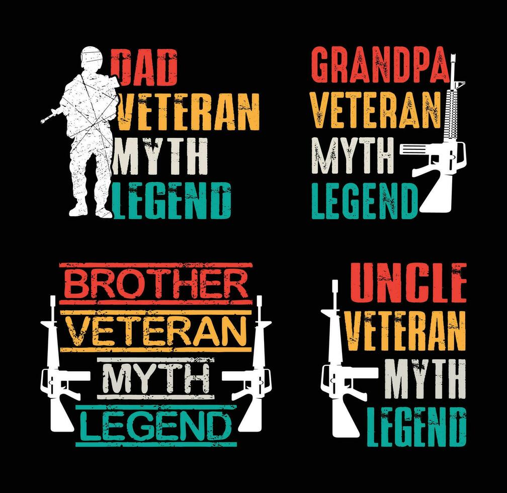 Papa Veteran Mythos Legende, Veteran t Hemd Design bündeln, Vektor Veteran Tag t Hemd Design, Armee, Militär- Hemd Typografie t Hemd Design Sammlung