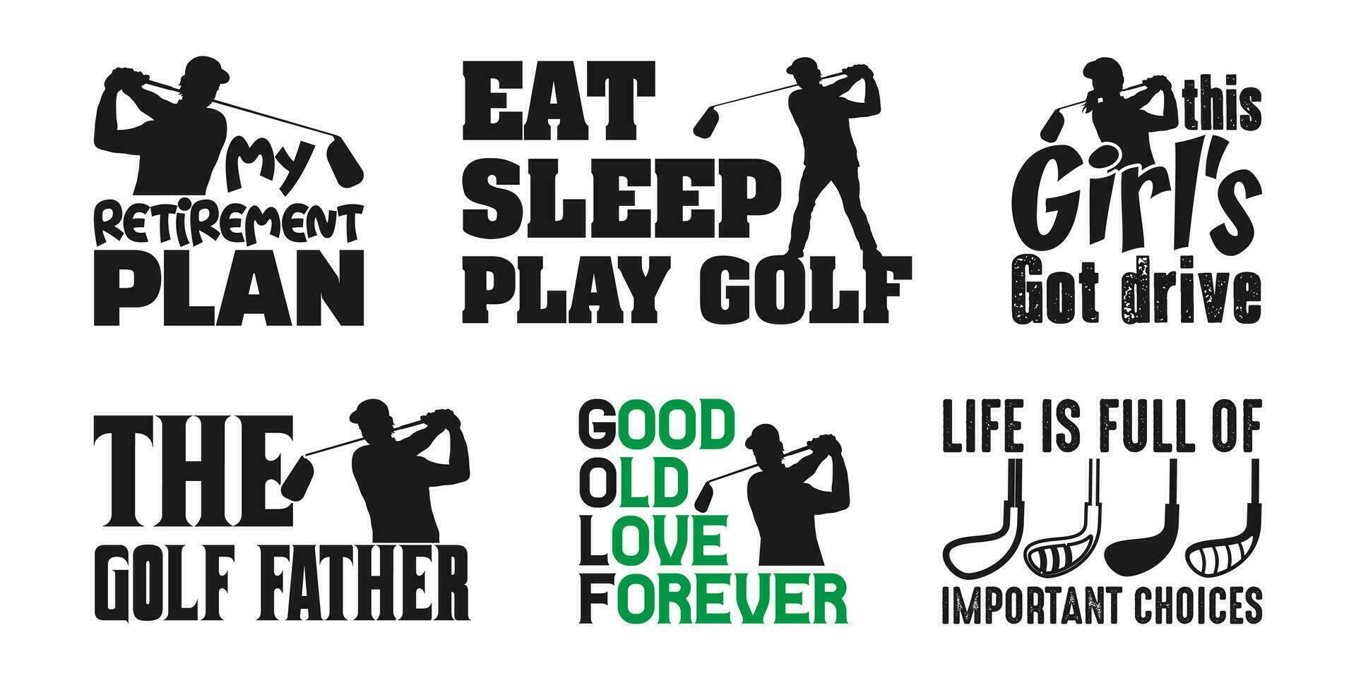 Golf t Hemd Design bündeln, Vektor Golf t Hemd Design, Golfen Shirt, Golf Typografie t Hemd Design Sammlung