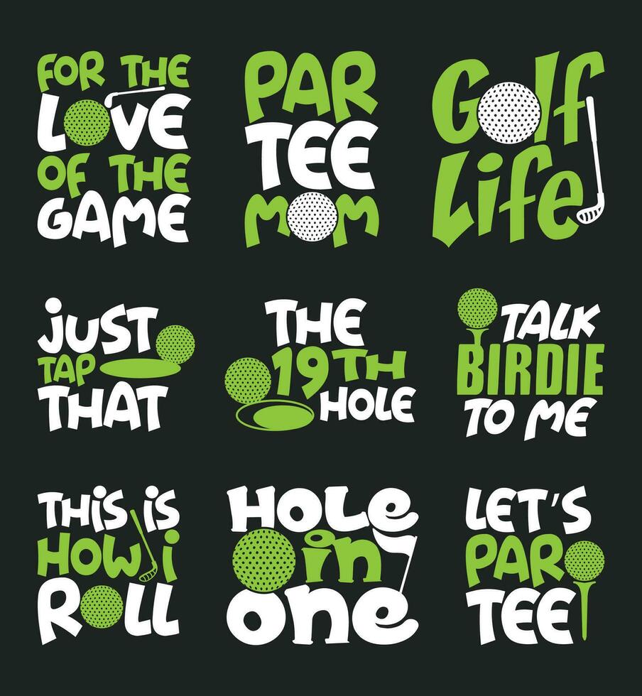 Golf t Hemd Design bündeln, Vektor Golf t Hemd Design, Golfen Shirt, Golf Typografie t Hemd Design Sammlung