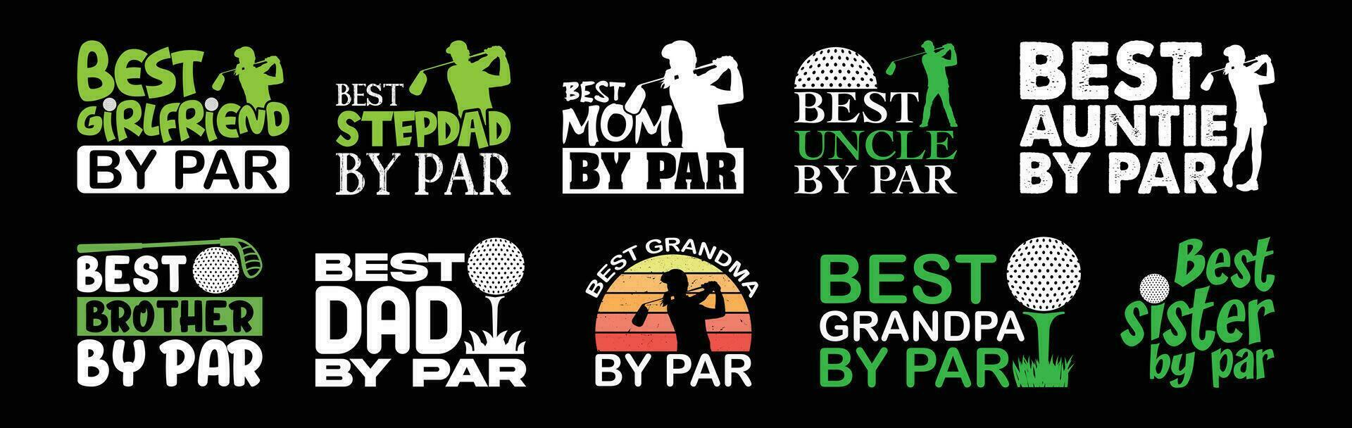 Golf Familie t Hemd Design bündeln, Vektor Golf t Hemd Design, Golfen Shirt, Golf Typografie t Hemd Design Sammlung