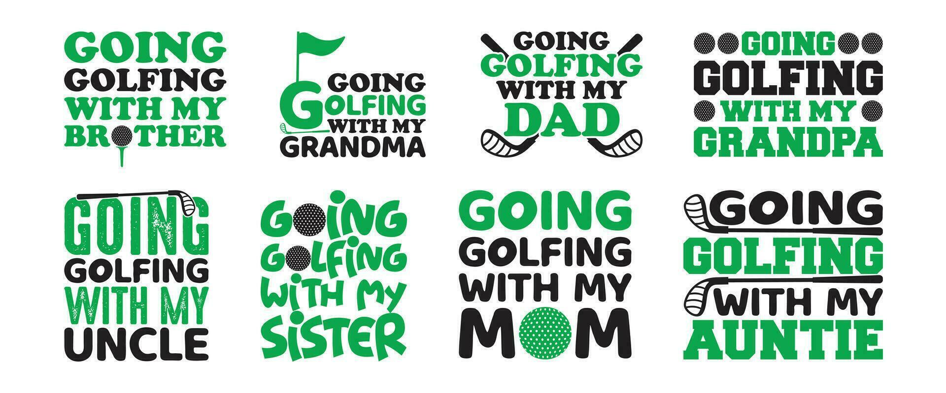 Golf Familie t Hemd Design bündeln, Vektor Golf t Hemd Design, Golfen Shirt, Golf Typografie t Hemd Design Sammlung