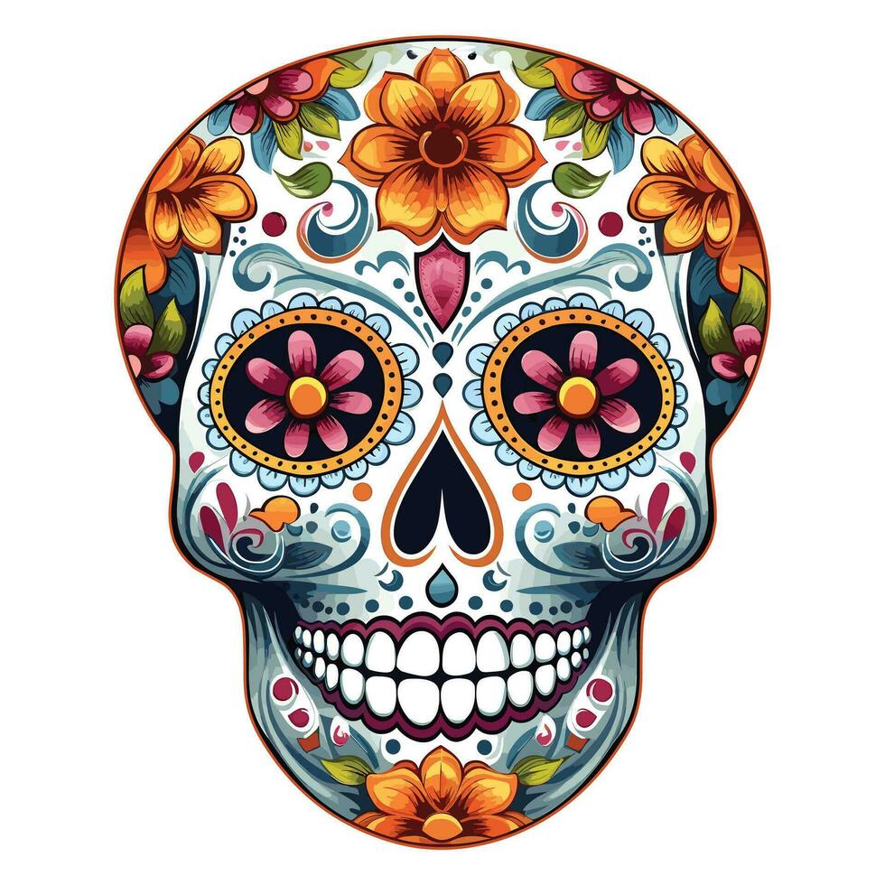 dia de los Muertos Mexikaner Schädel, Tag von das tot Mexikaner Schädel vektor
