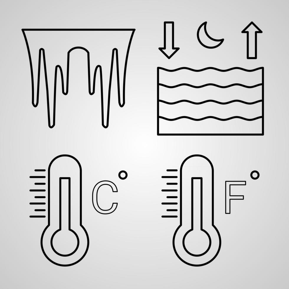 Satz von Wettersymbolen Vektor-Illustration isoliert auf weißem Hintergrund vektor