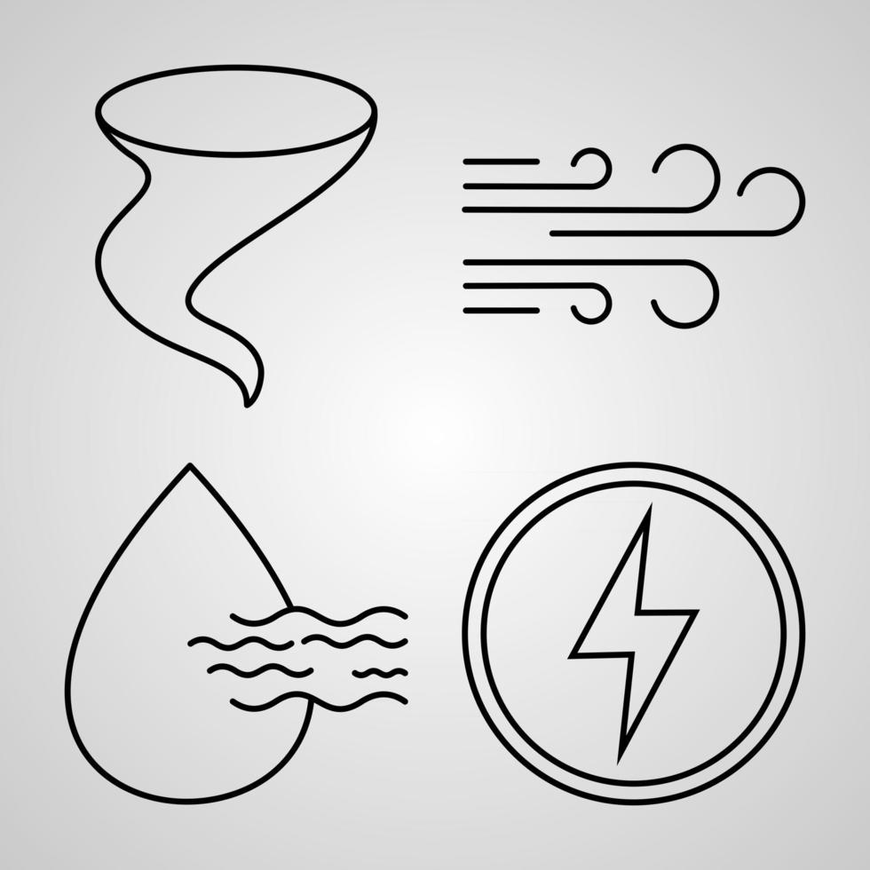 Wetterlinie Icon Set Sammlung von Vektorsymbolen im trendigen Umrissstil vektor