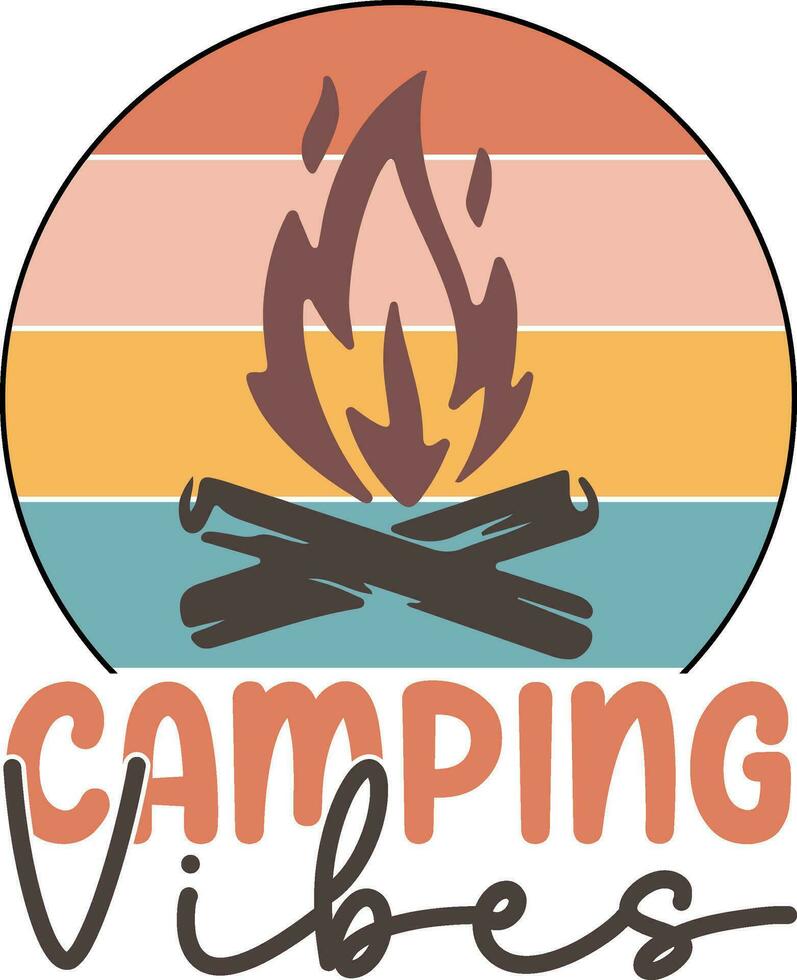 camping t skjorta design, design filer vektor