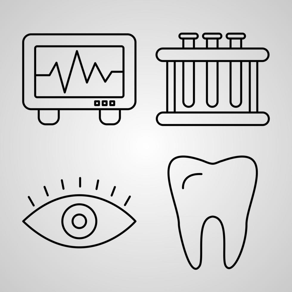 medizinische Linie Icon Set Sammlung von Vektorsymbolen im trendigen Umrissstil vektor