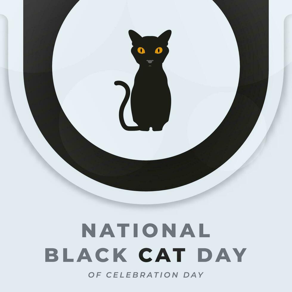 National schwarz Katze Tag Feier Vektor Design Illustration zum Hintergrund, Poster, Banner, Werbung, Gruß Karte