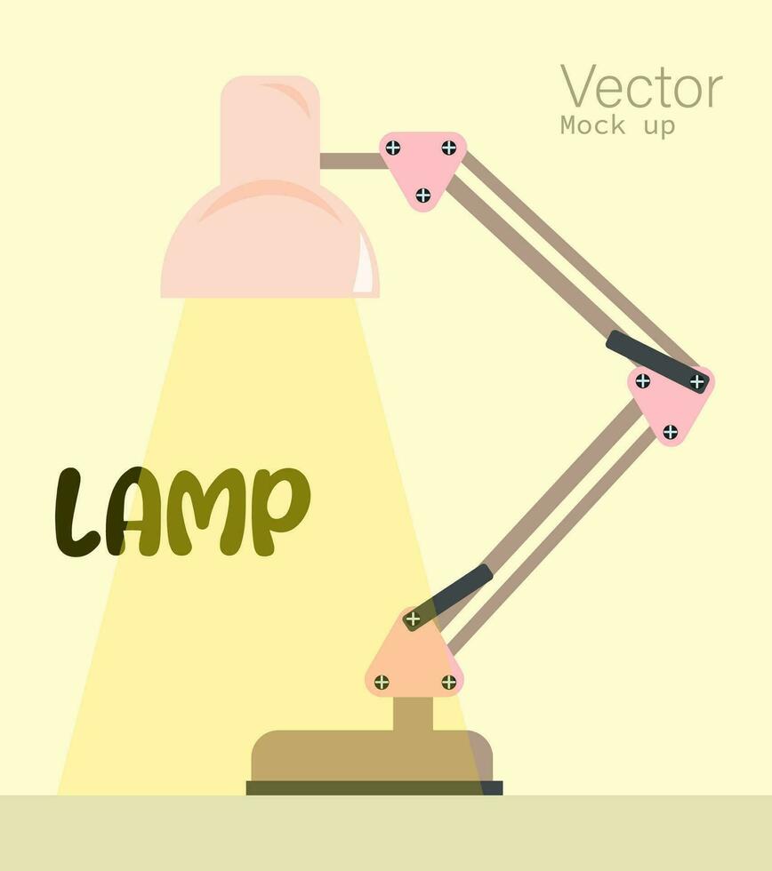 süß Schreibtisch Lampe Illustration. Rosa Farbe, Beleuchtung inbegriffen. detailliert Vektor