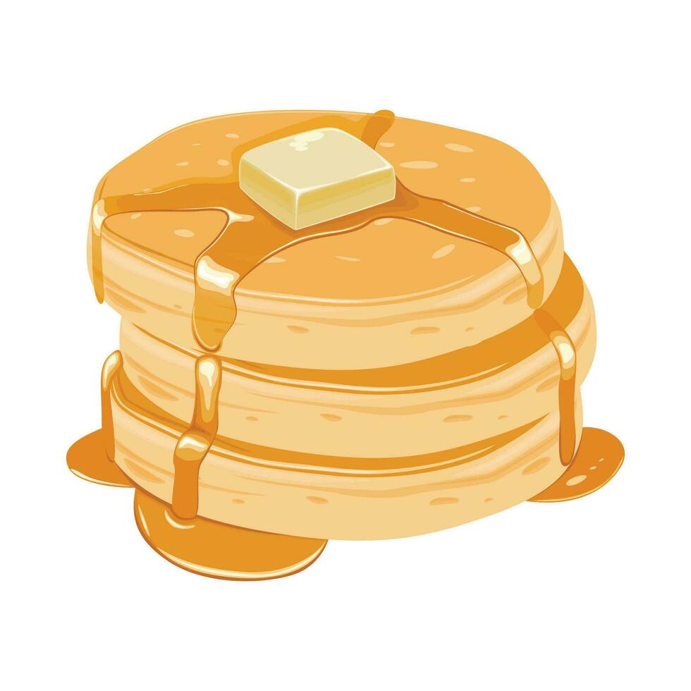 pannkakor med honung Smör pålägg för bageri eller Kafé meny mat illustration vektor