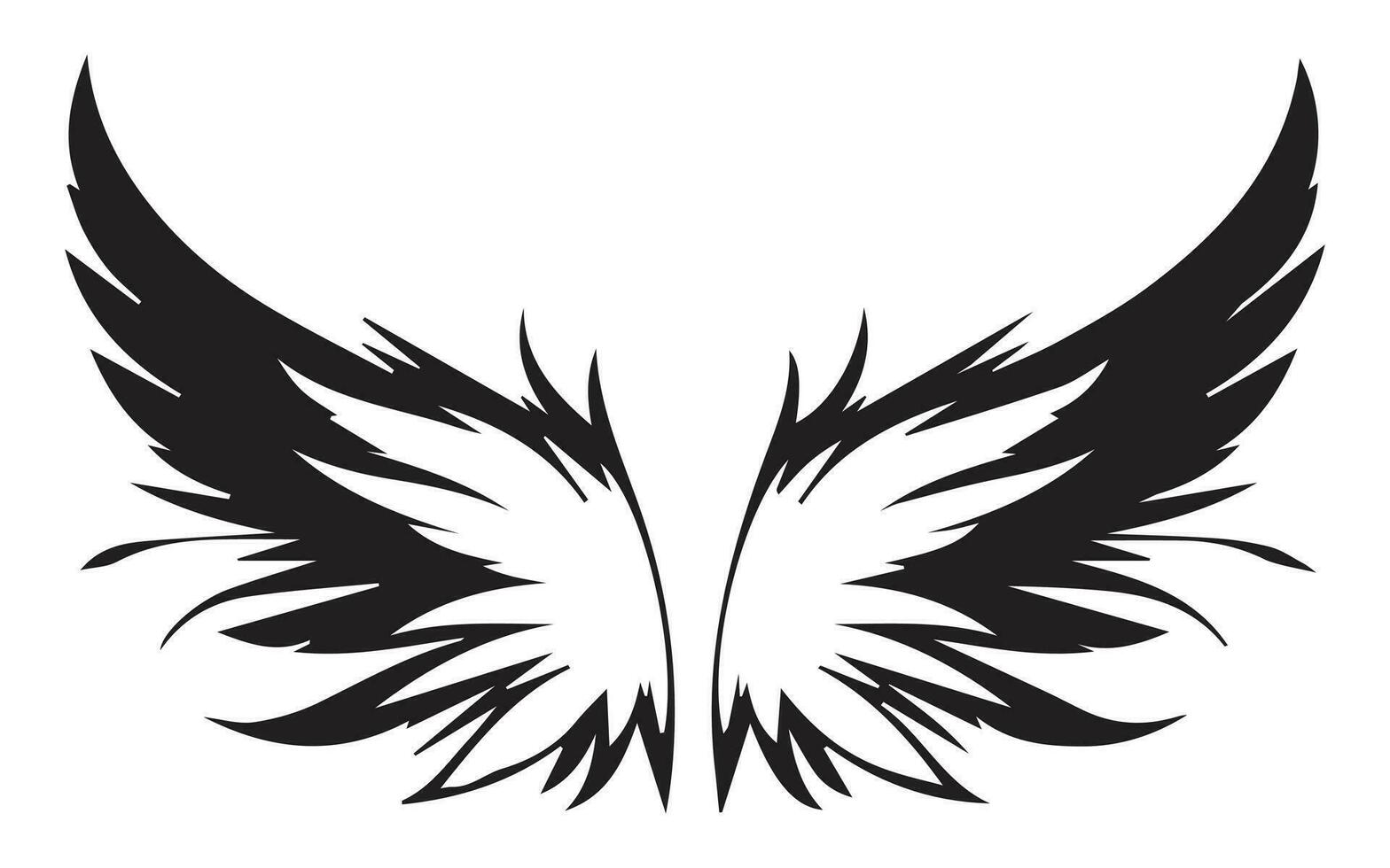 vingar, minimalistisk och enkel silhuett - vektor illustration proffs vektor