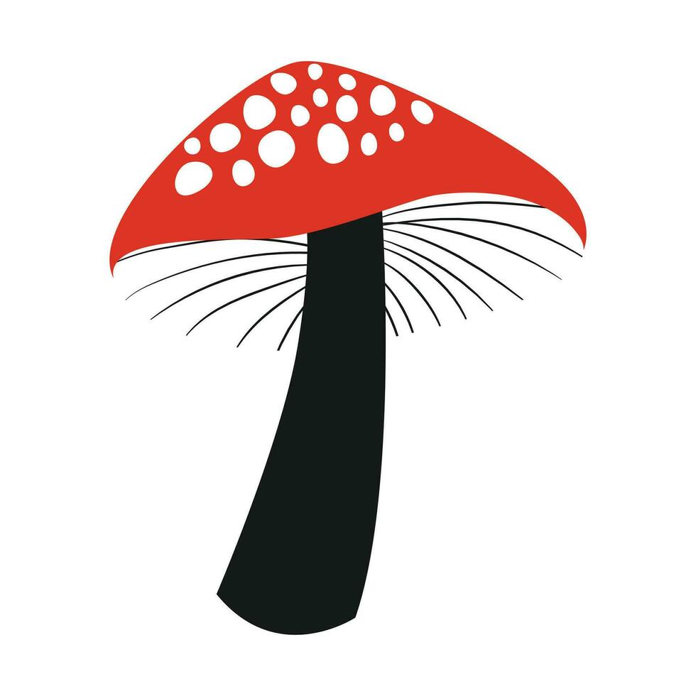 Karikatur Pilz Lager Illustration. rot und Weiß Pilz mit ein Weiß Hintergrund Lager Illustration vektor