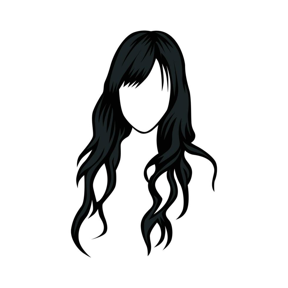 kvinnors frisyr vektor illustration skiss