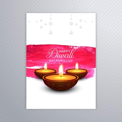 Glad diwali färgrik broschyr mall vektor