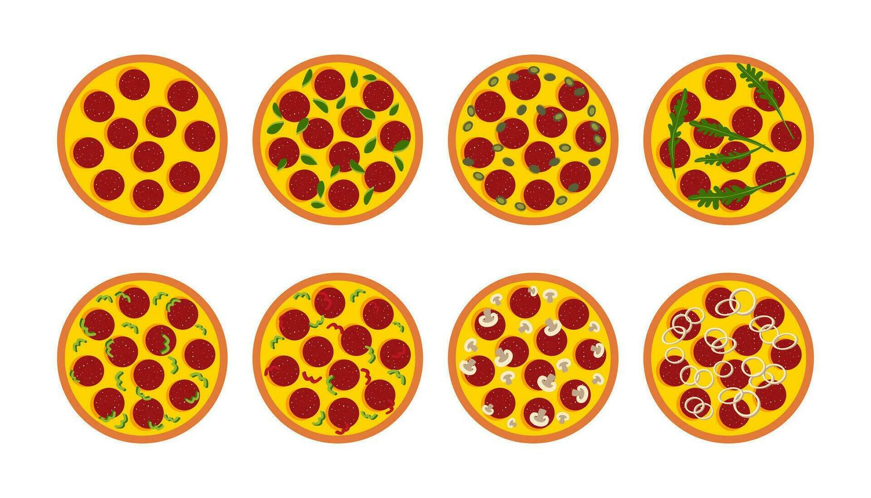 vektor pepperoni pizza skiva. snabb mat illustration