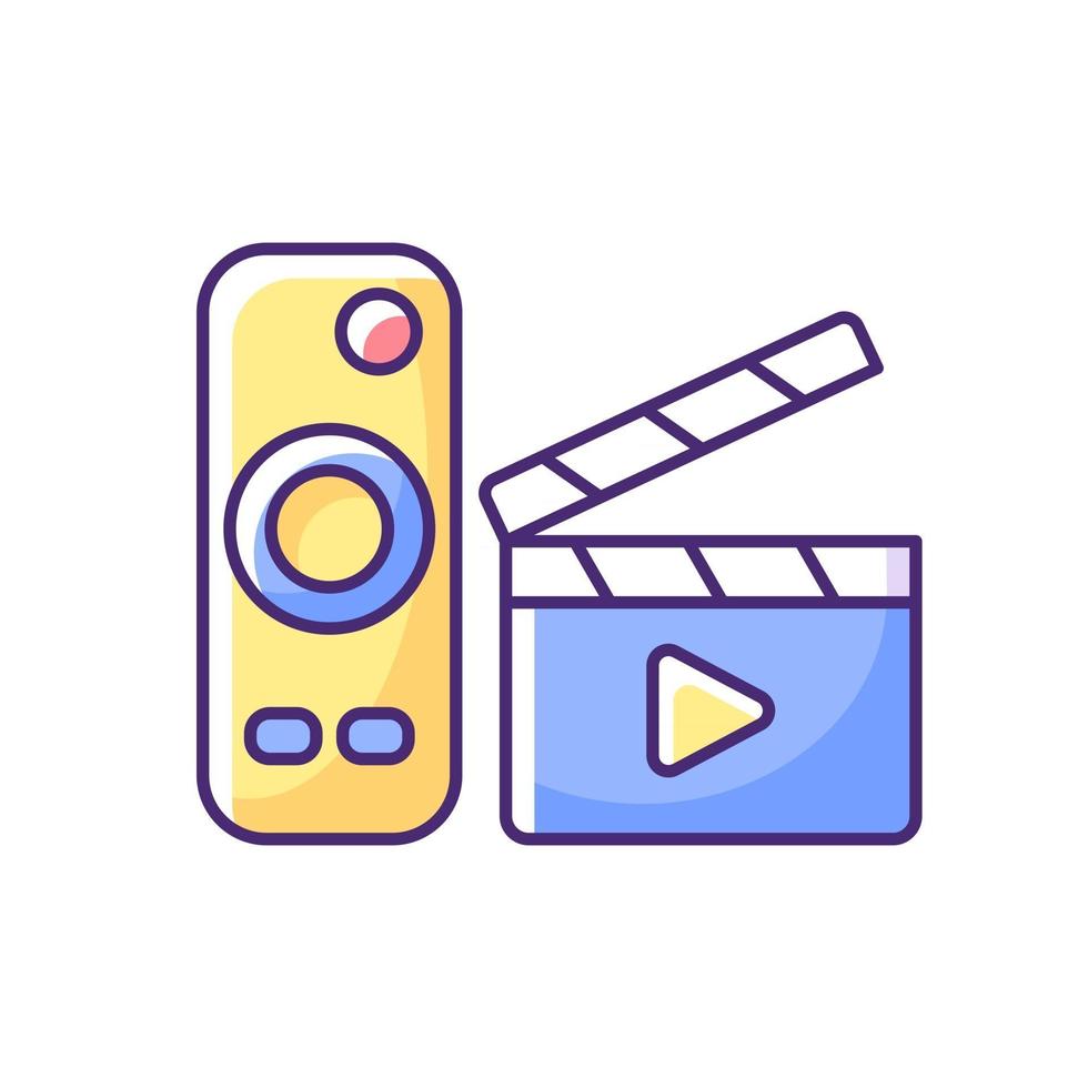 Film-Streaming-RGB-Farbsymbol vektor