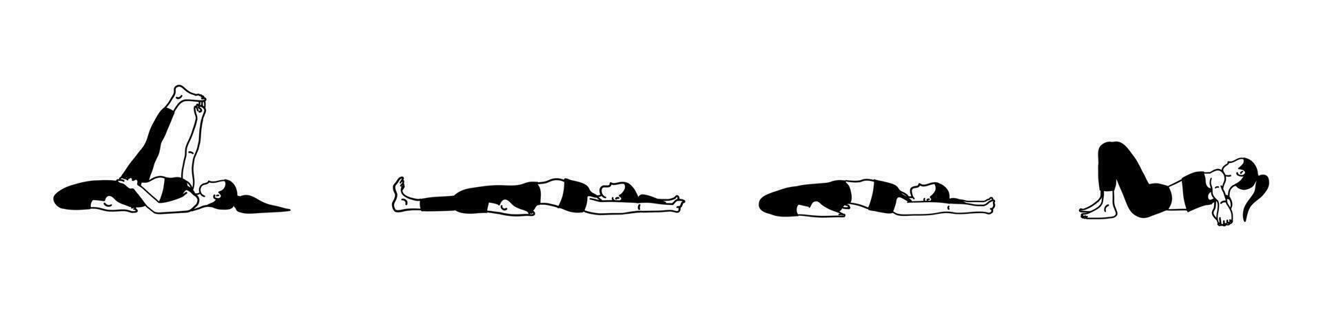 yoga pilates utgör vektor