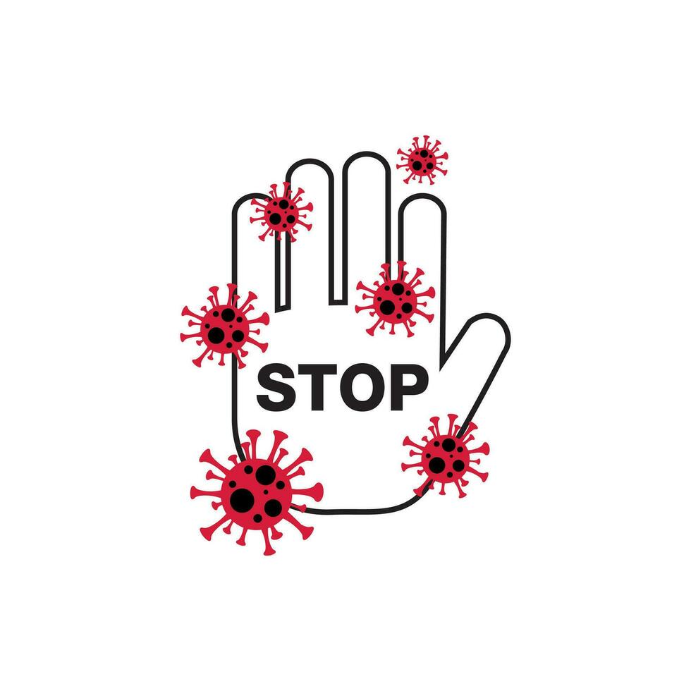 sluta korona virus.stopp covid-19 tecken och symbol vektor