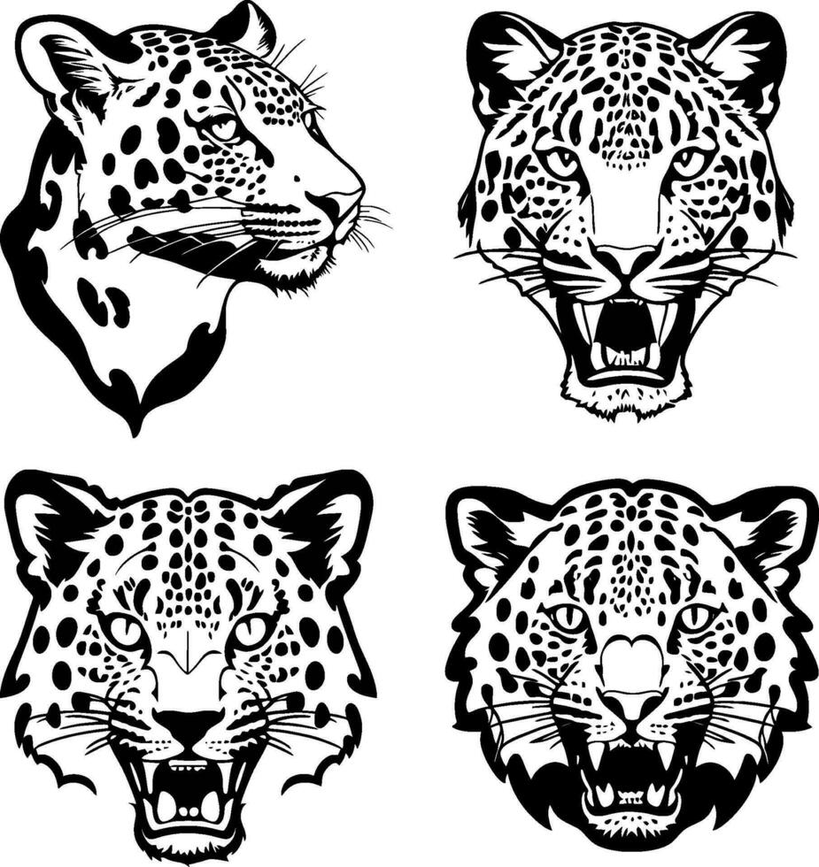 Leopard Kopf Logo Vektor Schablone einstellen