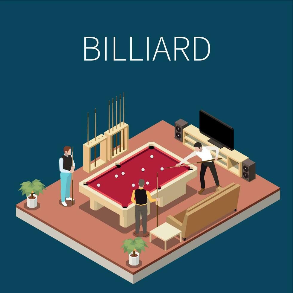 Billard- Spiel isometrisch vektor