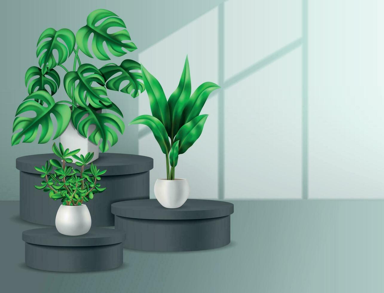 krukväxter interiör bakgrund illustration vektor