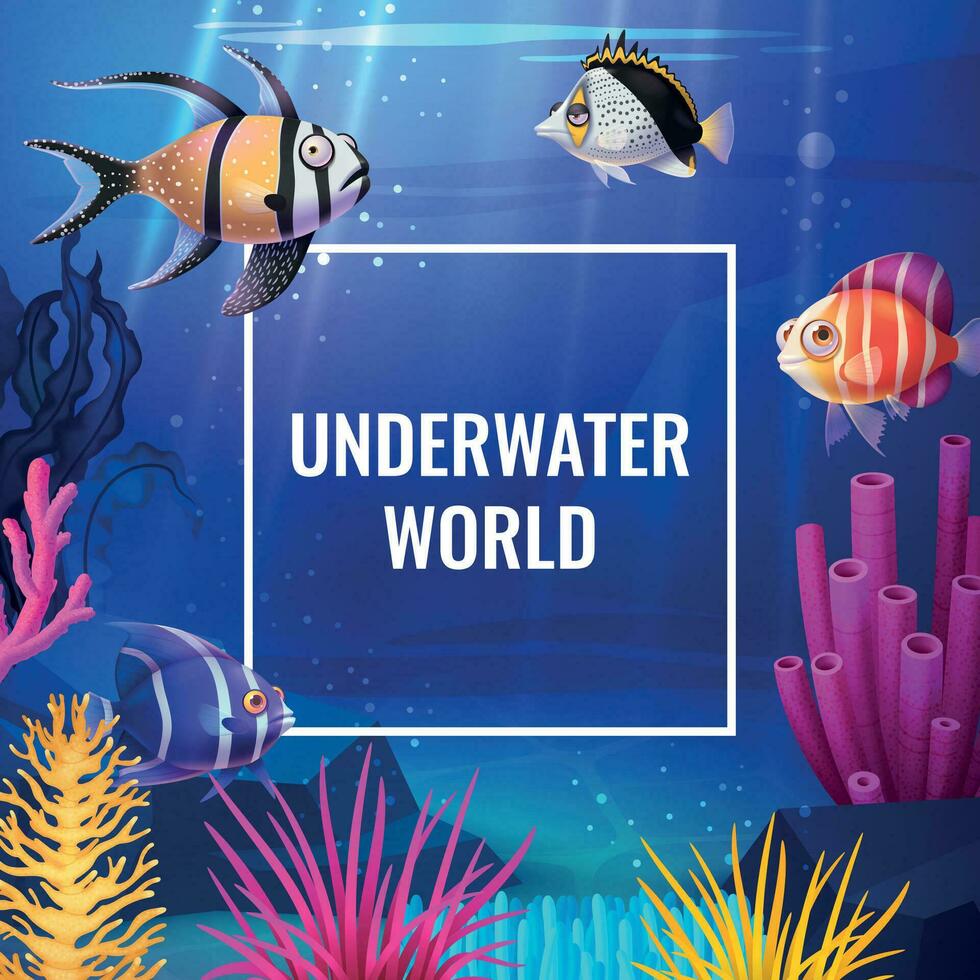 unter Wasser Welt Poster vektor