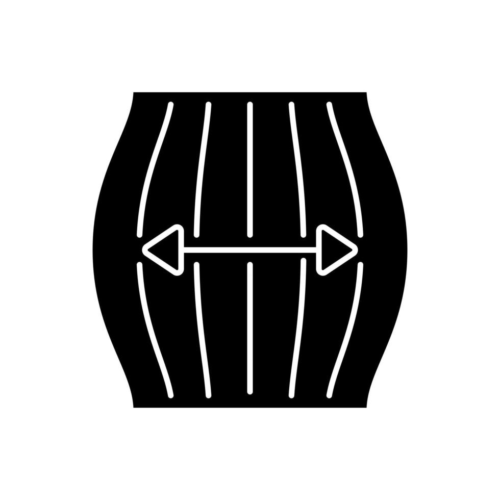 Stretch-Stoff-Eigenschaft schwarzes Glyphensymbol vektor