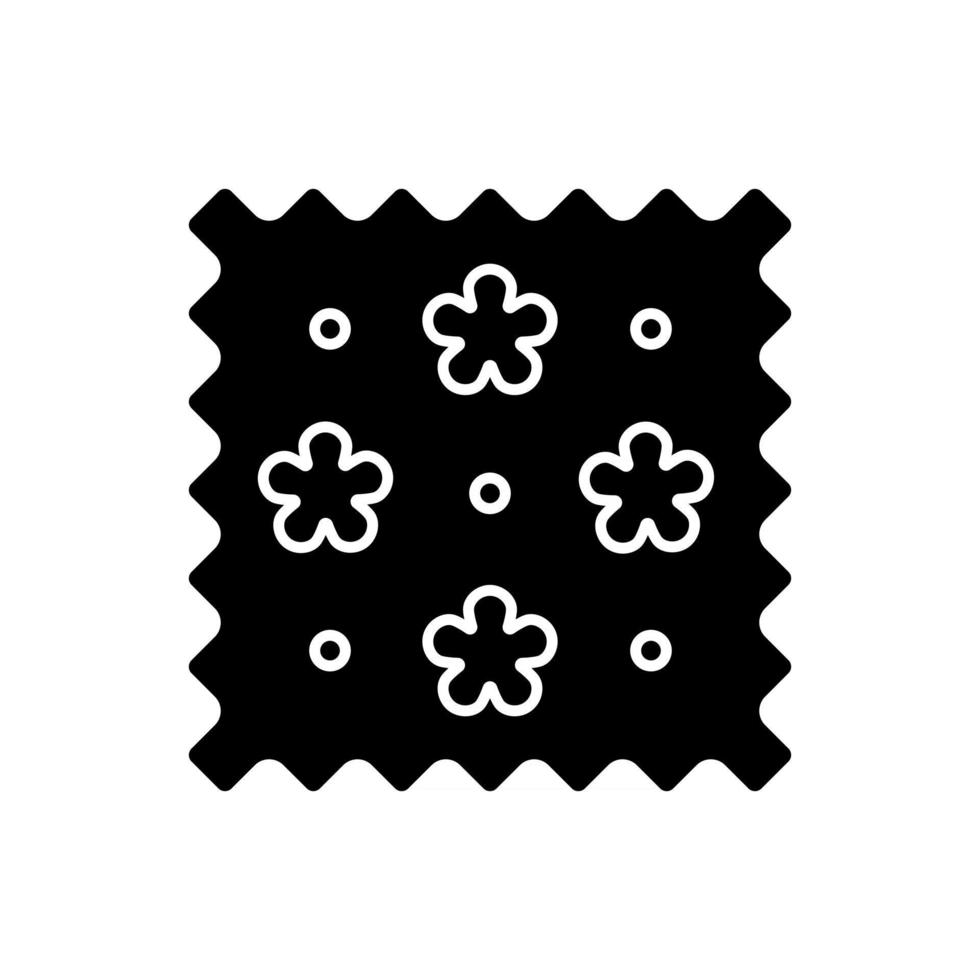 abstrakt utskrift mönster på tyg svart glyph ikon vektor