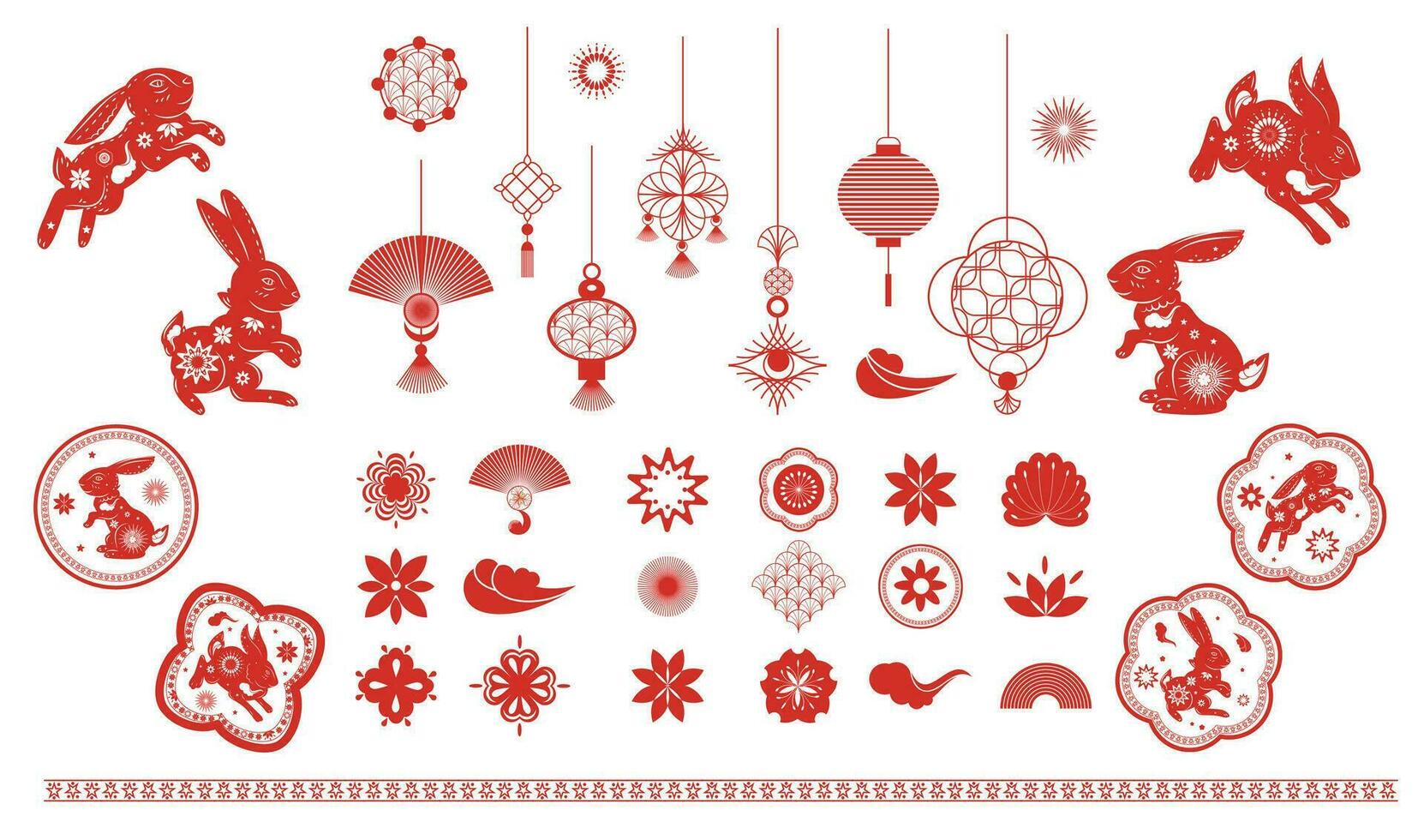 kinesisk ny år dekorera element vektor