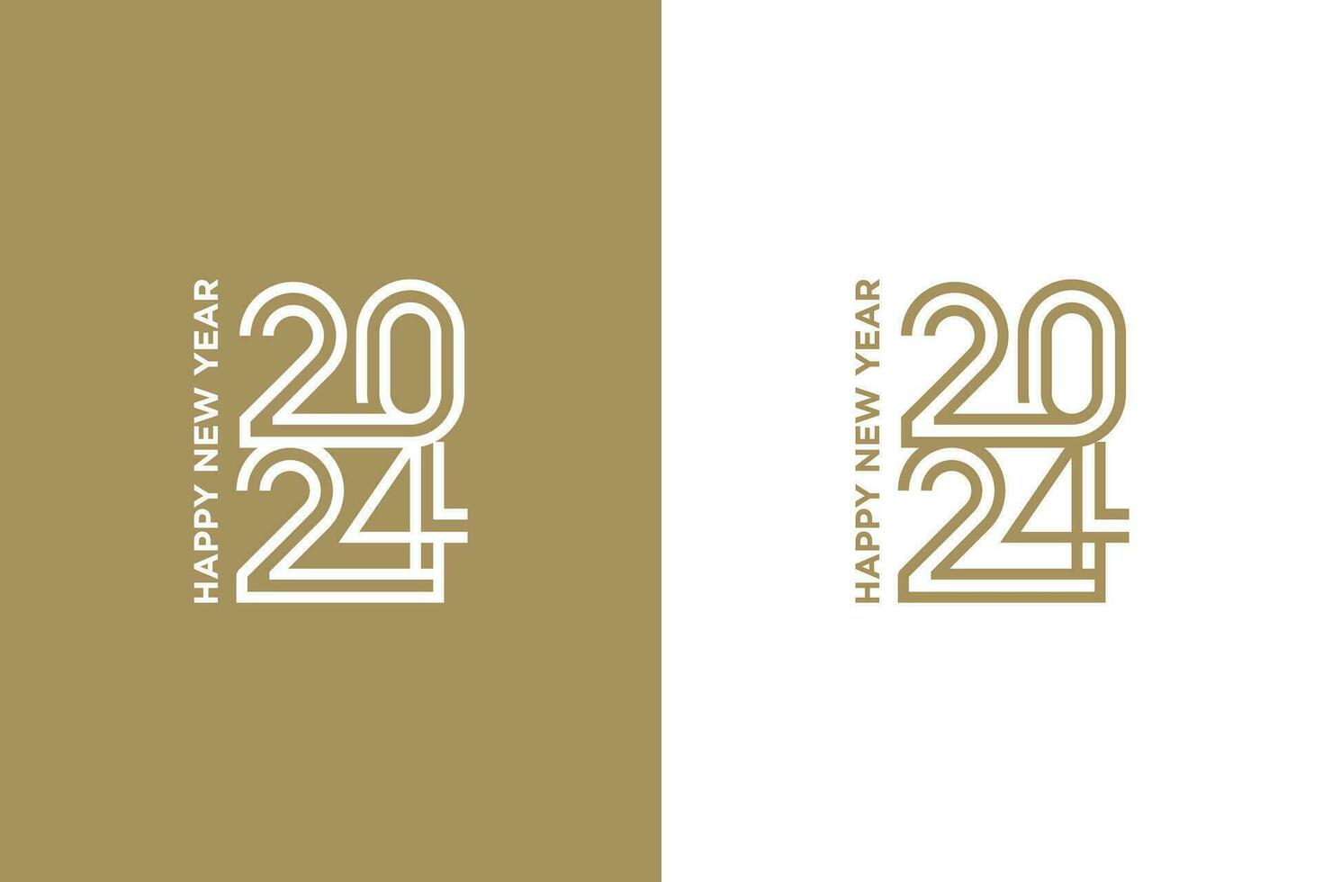 Lycklig ny år 2024 design, med ansluten tunn tal. premie vektor design för 2024 ny år affisch, baner, hälsning och firande.