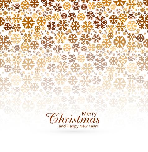 Elegant God jul hälsningskort med snöflingor bakgrund vektor