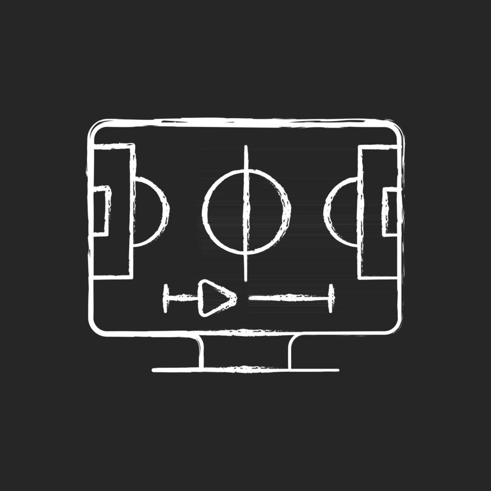 sport streaming krita vit ikon på svart bakgrund vektor