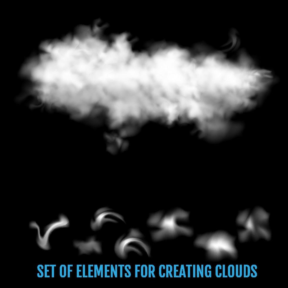 Dampfnebel Rauchwolken eine Reihe von Elementen zu erstellen vektor